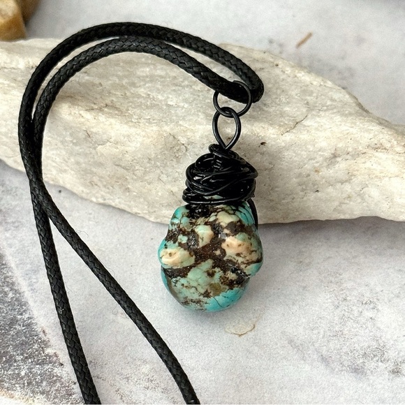 5 For $25💫Turquoise Magnesite Stone Chunk Nugget Pendant Necklace - Picture 6 of 6